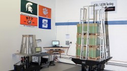 Image of an ISTA/ASTM testing rig.