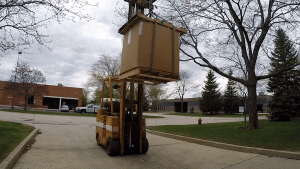 Animated image of a box drop test.