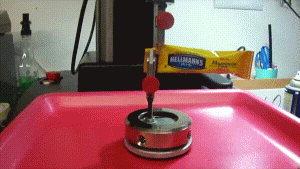 Animated image of a perforation tear test.