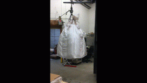 Animated image of a flexible bag drop test.